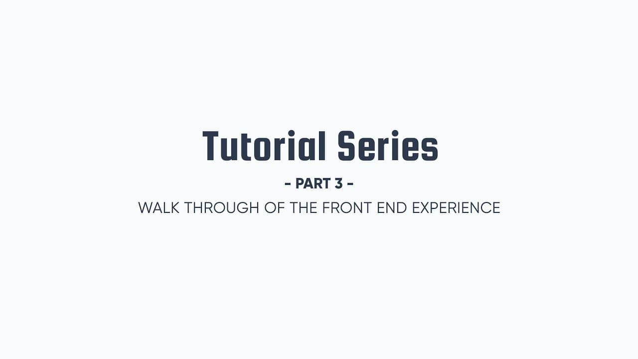 Tour of the Frontend Interface